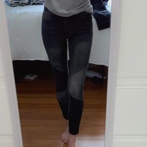 Black Patch Skinny Jeans